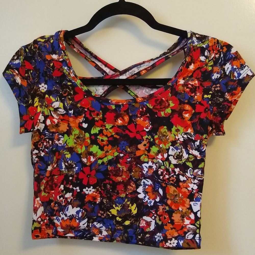Colorful floral crop top